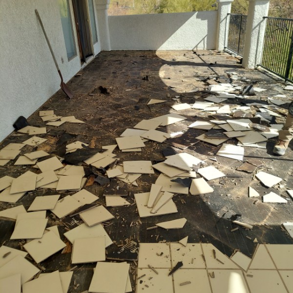 Deck before waterproofing repair — Arizona